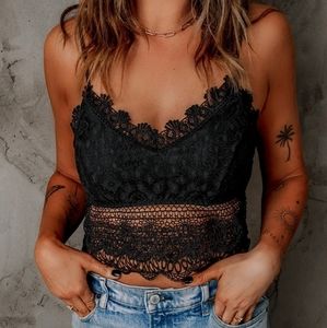 Women's Tank Tops Lace Bralette Crop Cami Corset Top